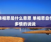单相思是什么意思 单相思自作多情的说说 