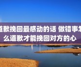 道歉挽回最感动的话 做错事怎么道歉才能挽回对方的心 