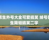男生外号大全可爱搞笑 绰号男生简短搞笑二字 