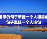 相思的句子牵挂一个人相思的句子牵挂一个人诗句