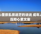 心里很乱很迷茫的说说 成年人压抑心累文案 