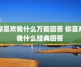 你喜欢我什么万能回答 你喜欢我什么经典回答 