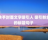 快手封面文字吸引人 吸引粉丝的标题句子 