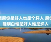 但愿你是好人也是个坏人 愿你能明白谁是好人谁是坏人
