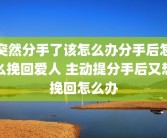 突然分手了该怎么办分手后怎么挽回爱人 主动提分手后又想挽回怎么办