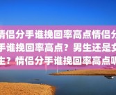 情侣分手谁挽回率高点情侣分手谁挽回率高点？男生还是女生？情侣分手谁挽回率高点呢