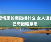 爱情里的卑微指什么 女人说自己卑微啥意思 