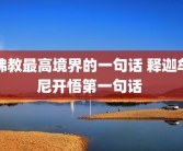 佛教最高境界的一句话 释迦牟尼开悟第一句话 