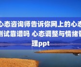 心态咨询师告诉你网上的心态测试靠谱吗 心态调整与情绪管理ppt