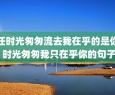 任时光匆匆流去我在乎的是你 时光匆匆我只在乎你的句子