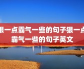 狠一点霸气一些的句子狠一点霸气一些的句子英文