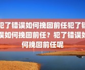 犯了错误如何挽回前任犯了错误如何挽回前任？犯了错误如何挽回前任呢