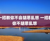 一招教你不会胡思乱想 一招教你不胡思乱想 