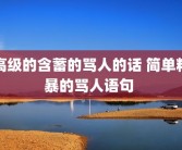 高级的含蓄的骂人的话 简单粗暴的骂人语句 
