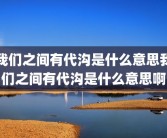 我们之间有代沟是什么意思我们之间有代沟是什么意思啊
