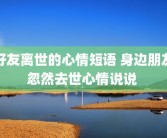 好友离世的心情短语 身边朋友忽然去世心情说说 