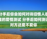 分手后你会如何对待旧情人很准的爱情测试 分手后如何测试对方还爱不爱你