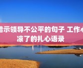 暗示领导不公平的句子 工作心凉了的扎心语录 