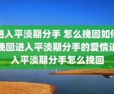 进入平淡期分手 怎么挽回如何挽回进入平淡期分手的爱情进入平淡期分手怎么挽回