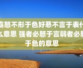 喜怒不形于色好恶不言于表什么意思 强者必怒于言弱者必怒于色的意思
