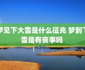 梦见下大雪是什么征兆 梦到下雪是有丧事吗 