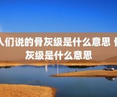 人们说的骨灰级是什么意思 骨灰级是什么意思