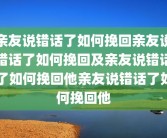 亲友说错话了如何挽回亲友说错话了如何挽回及亲友说错话了如何挽回他亲友说错话了如何挽回他