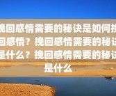 挽回感情需要的秘诀是如何挽回感情？挽回感情需要的秘诀是什么？挽回感情需要的秘诀是什么