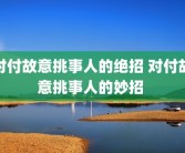 对付故意挑事人的绝招 对付故意挑事人的妙招 