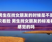 男生在找女朋友的时候是不是只看脸 男生找女朋友的标准看感觉的吗