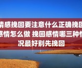 情感挽回要注意什么正确挽回感情怎么做 挽回感情哪三种情况最好别先挽回