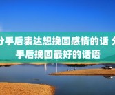 分手后表达想挽回感情的话 分手后挽回最好的话语
