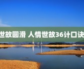 世故圆滑 人情世故36计口诀 