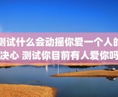 测试什么会动摇你爱一个人的决心 测试你目前有人爱你吗