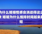 为什么婚姻情感会消逝得这么快 婚姻为什么维持时间越来越短