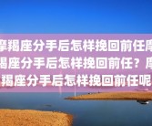 摩羯座分手后怎样挽回前任摩羯座分手后怎样挽回前任？摩羯座分手后怎样挽回前任呢