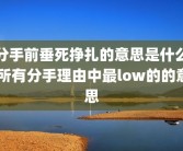 分手前垂死挣扎的意思是什么 所有分手理由中最low的的意思