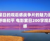 紫日的观后感战争片的魅力是呼唤和平 电影紫日200字观后感