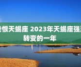 我恨天蝎座 2023年天蝎座强烈转变的一年 
