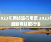 2023年网络流行用语 2023年最新网络流行语