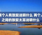 两个人有默契说明什么 两个人之间的默契太高说明什么 
