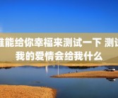 谁能给你幸福来测试一下 测试我的爱情会给我什么