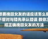 想要挽回女友的话应该怎么做不管对与错先承认错误 教你三招正确挽回女友的方法