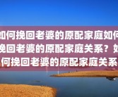 如何挽回老婆的原配家庭如何挽回老婆的原配家庭关系？如何挽回老婆的原配家庭关系