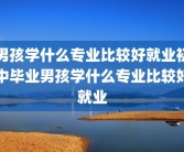 男孩学什么专业比较好就业初中毕业男孩学什么专业比较好就业