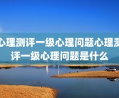 心理测评一级心理问题心理测评一级心理问题是什么