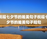 祝福七夕节的唯美句子祝福七夕节的唯美句子短句
