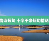 情诗短句 十字干净短句情话 