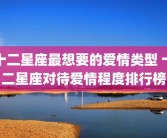 十二星座最想要的爱情类型 十二星座对待爱情程度排行榜