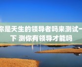 你是天生的领导者吗来测试一下 测你有领导才能吗
